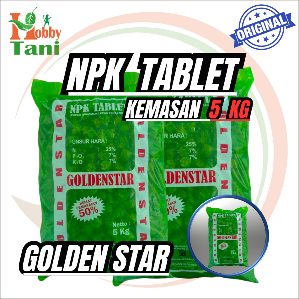 Jual Pupuk NPK Tablet Golden Star 5kg Hemat Efektif Original Pabrik ...