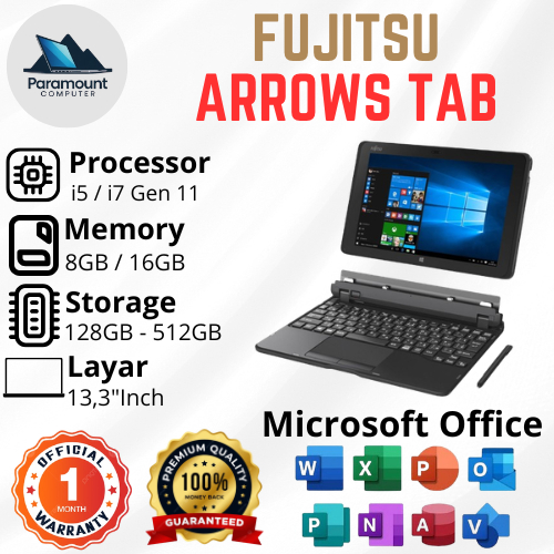 Jual Fujitsu ARROWS TAB Core i5 / i7 Gen 11 Ram 8GB / 16GB SSD 128GB ...