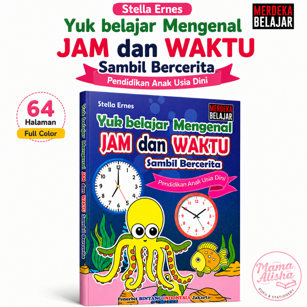 Jual Buku Belajar Jam dan Waktu Anak PAUD TK SD | Yuk Belajar Mengenal ...