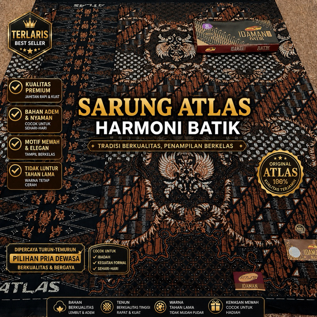sarung atlas idaman motif batik serasi harmoni terbaru|motif bhs batik