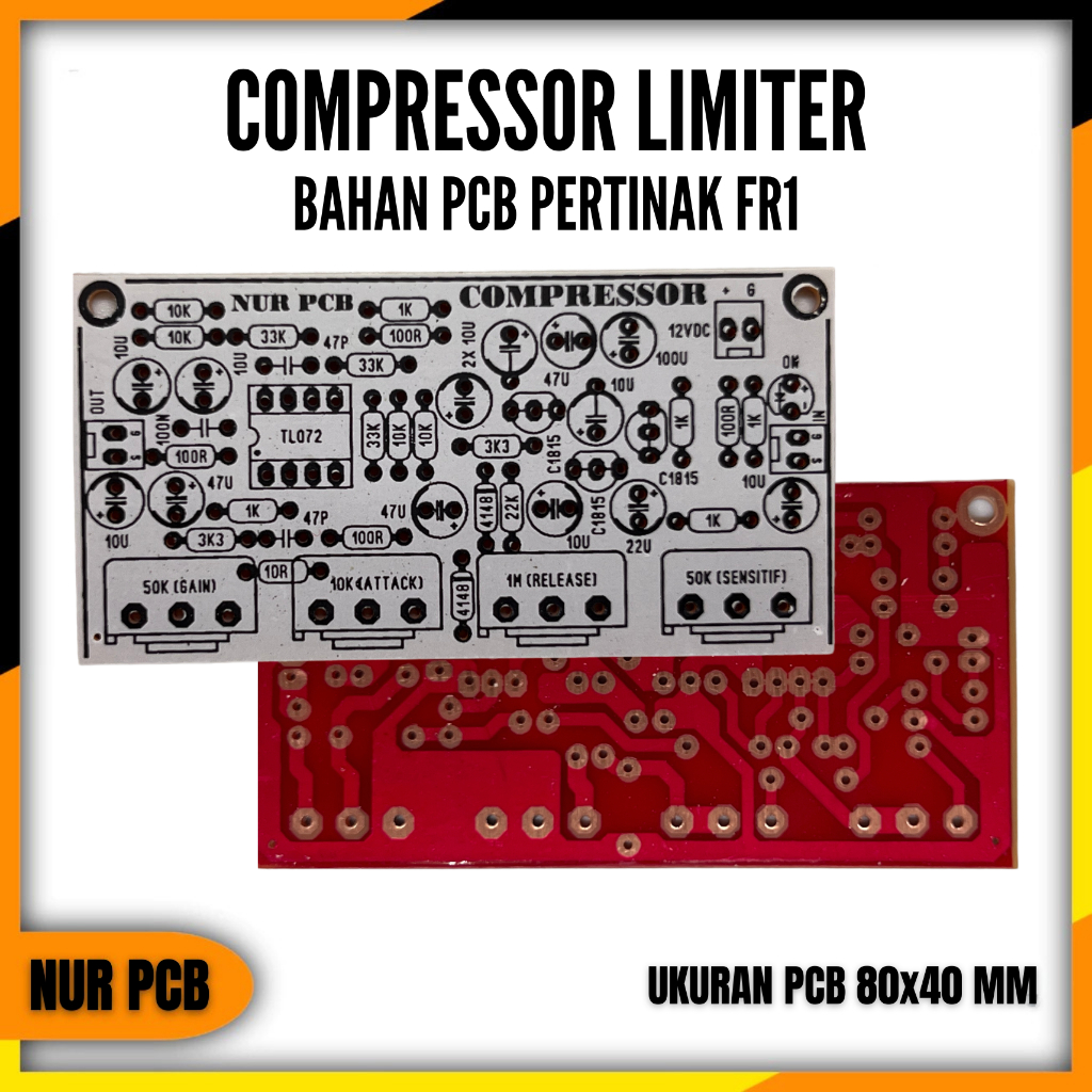 Jual PCB Audio Compressor Limiter TL072 Mono PCB Audio DIY 12-15VDC ...