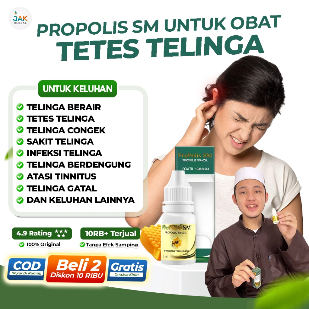 Jual Obat Tetes Telinga Berair Bernanah Congek Bau Berdengung Budeg ...
