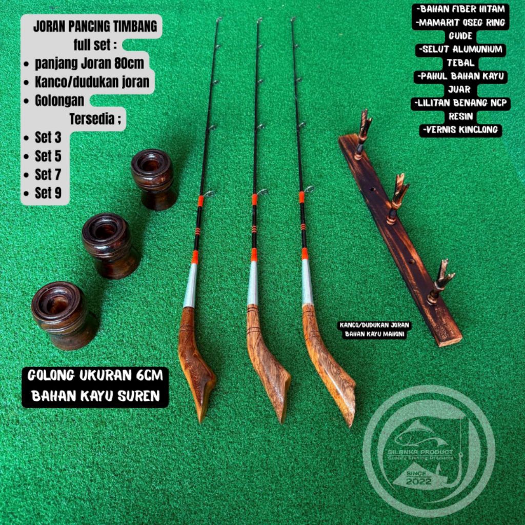Joran pancing/joran timbang fullset kanco dan golong/panjang  80cm