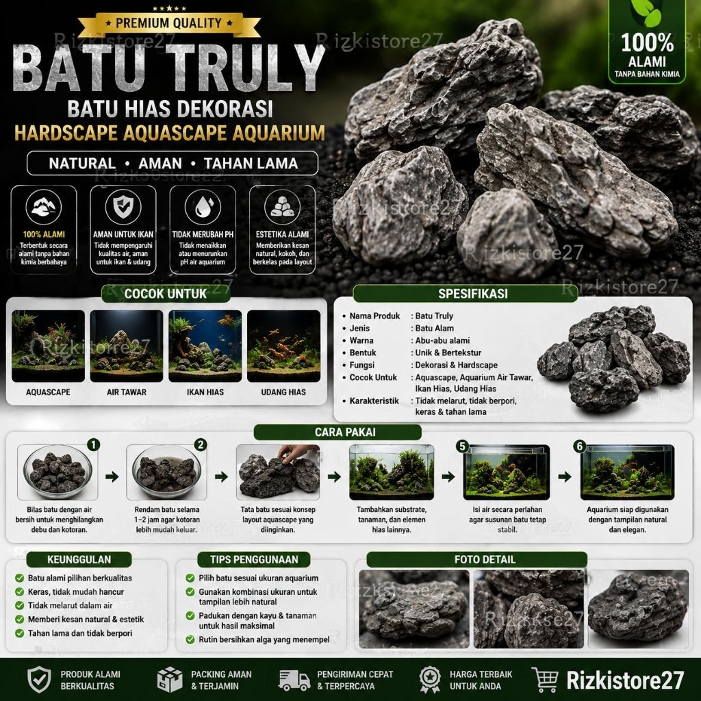 Jual Batu Truly Hardscape Aquascape Aquarium Batu Hias Dekorasi ...