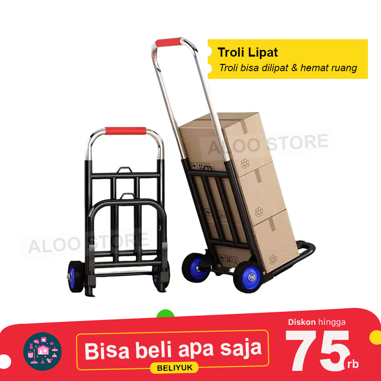 Jual Troli Lipat Besi Trolley Tarik Dorong Aqua Galon Dorongan ...