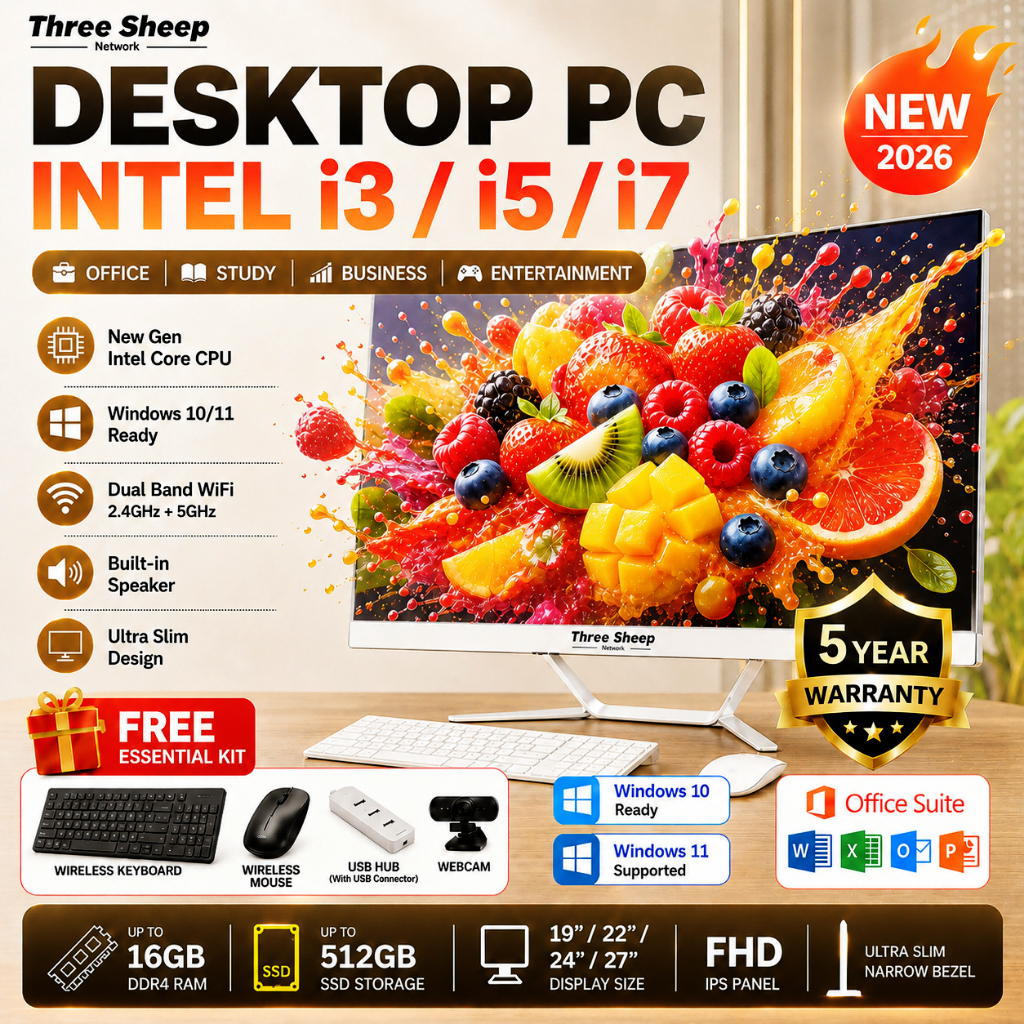 TSN Komputer All in One PC AIO untuk Kantor Windows10/11+ Office Gratis Keyboard Mouse Garansi5Tahun