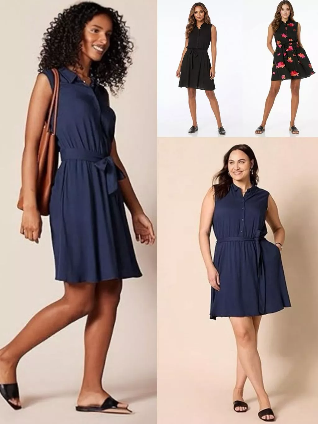Dress Casual Wanita AMZ Women's Sleeveless Woven Blouse Dress - 2419