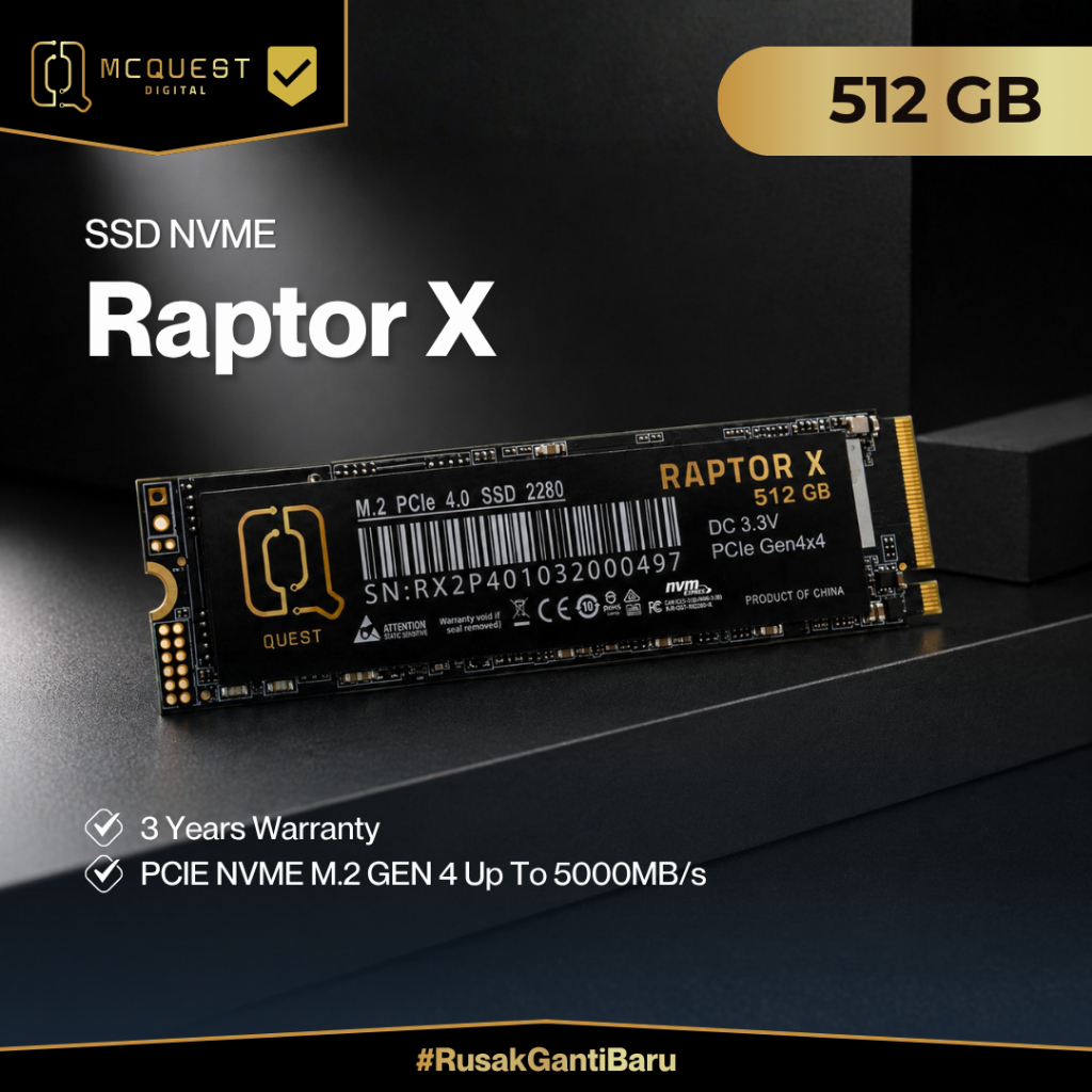 Jual McQuest Raptor X SSD M.2 Pcie NVMe Gen4 512GB - SSD M2 512GB ...
