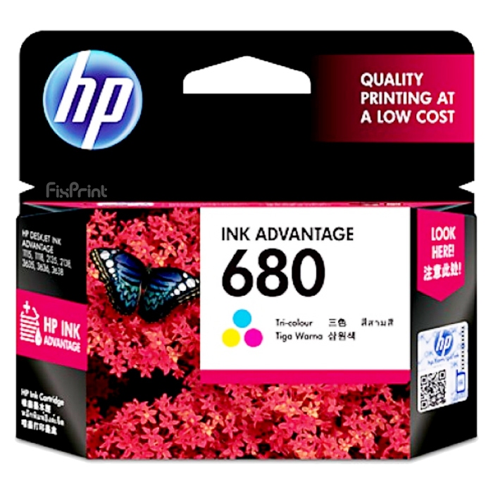 Jual FixPrint Cartridge Tinta HP 680 Color F6V26AA Printer 1115 2135 ...