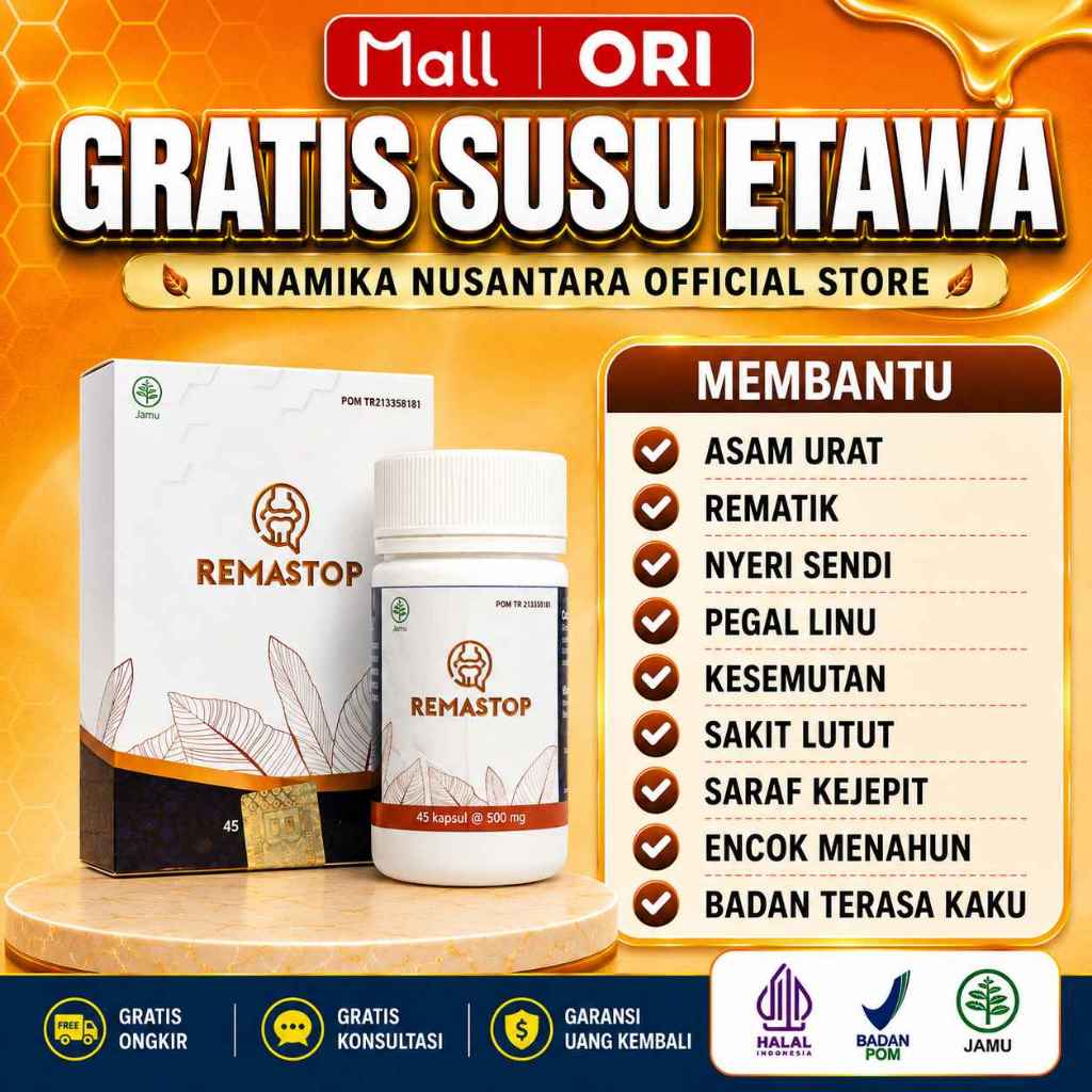 REMASTOP  Obat Herbal Nyeri Sendi, Asam Urat, Pegal Linu & Rematik  60 Kapsul BPOM