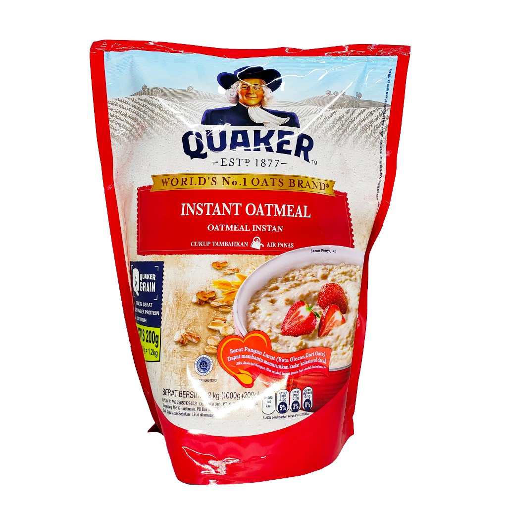 Jual Quaker Cereal Oatmeal Instant 1200Gr | Shopee Indonesia