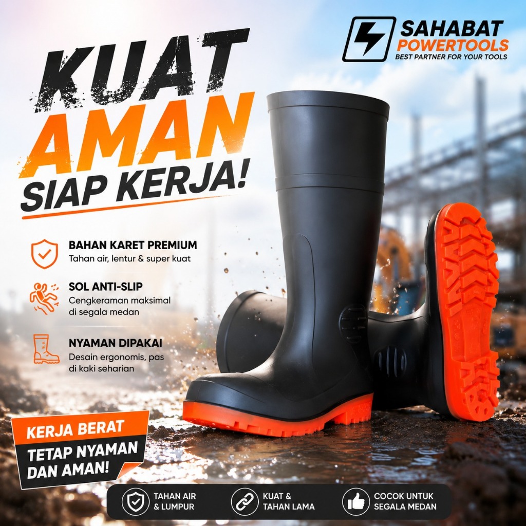 Jual SAFETY FIRST Sepatu Boot Tinggi VPR standar saafety HITAM APD ...