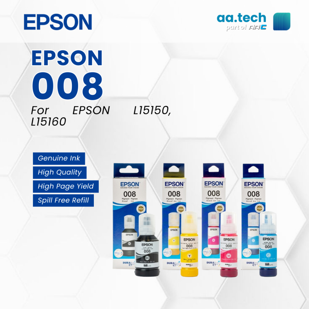 Jual TINTA EPSON 008 T06G ORIGINAL BLACK CYAN MAGENTA YELLOW PRINTER ...