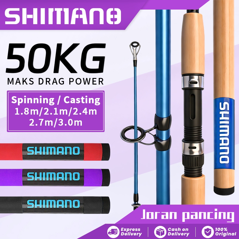 SHIMAN Pancing Travel Karbon Super Ringan 1.8-3.0m: Beragam Panjang, Ringkas Fleksibel, Khusus Melempar & Putar