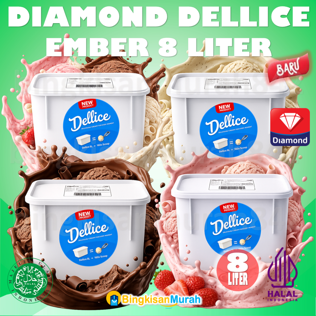 Jual DIAMOND NEW DELLICE ICE CREAM BUCKET EMBER KOTAK 8 LITER | Shopee ...