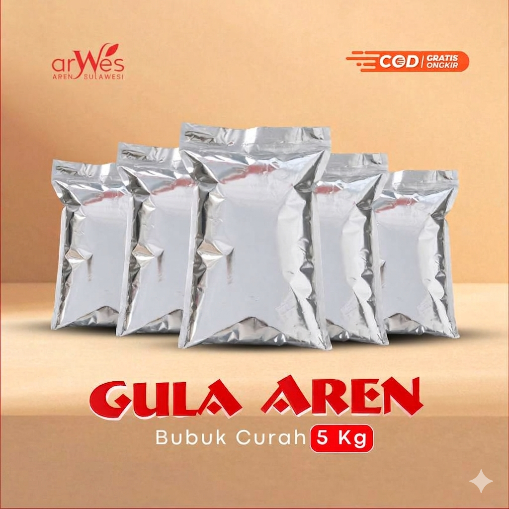 Jual Paket gula aren bubuk Nobrand 5 kg/ Aren Powder/ Gula aren organik ...