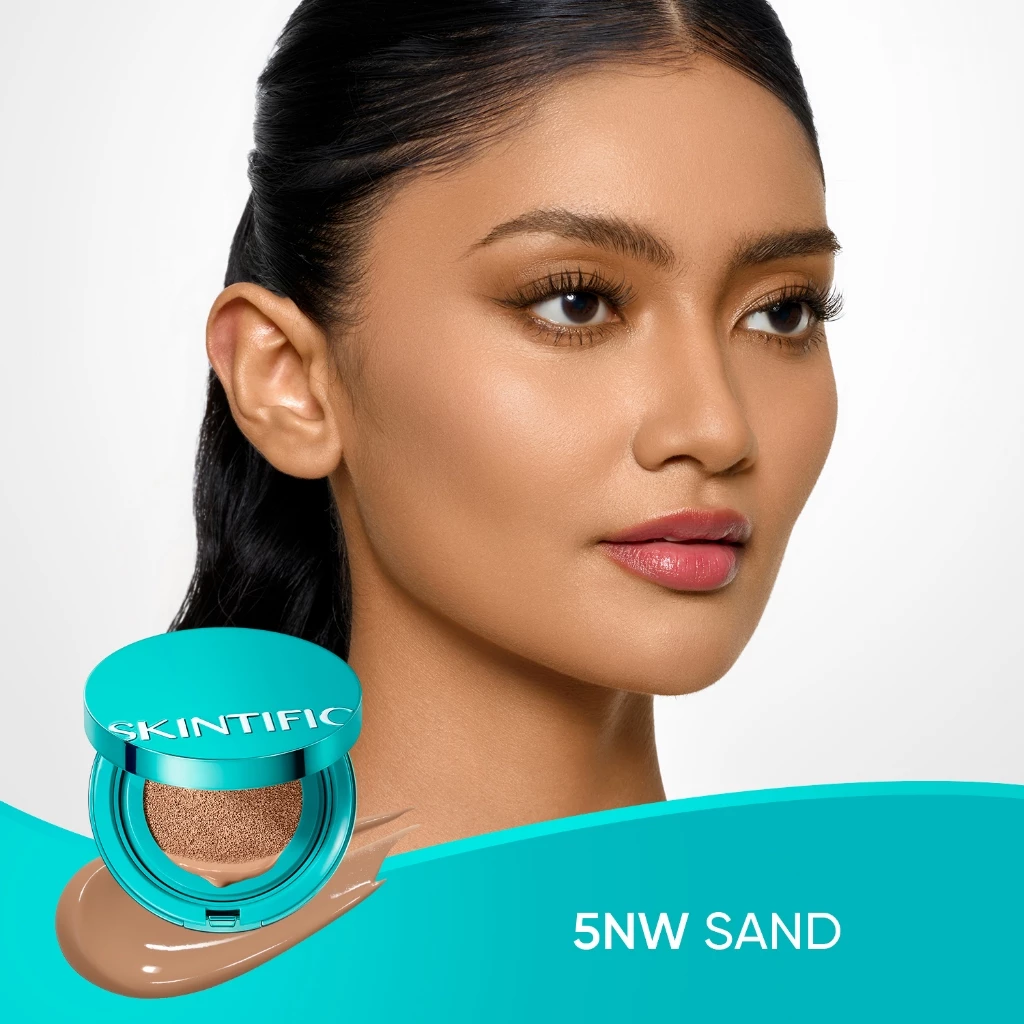 SKINTIFIC - PERFECT STAY SERUM MATTE CUSHION FOUNDATION SPF 50 PA++++ | Soft Matte Finish Menghalusk