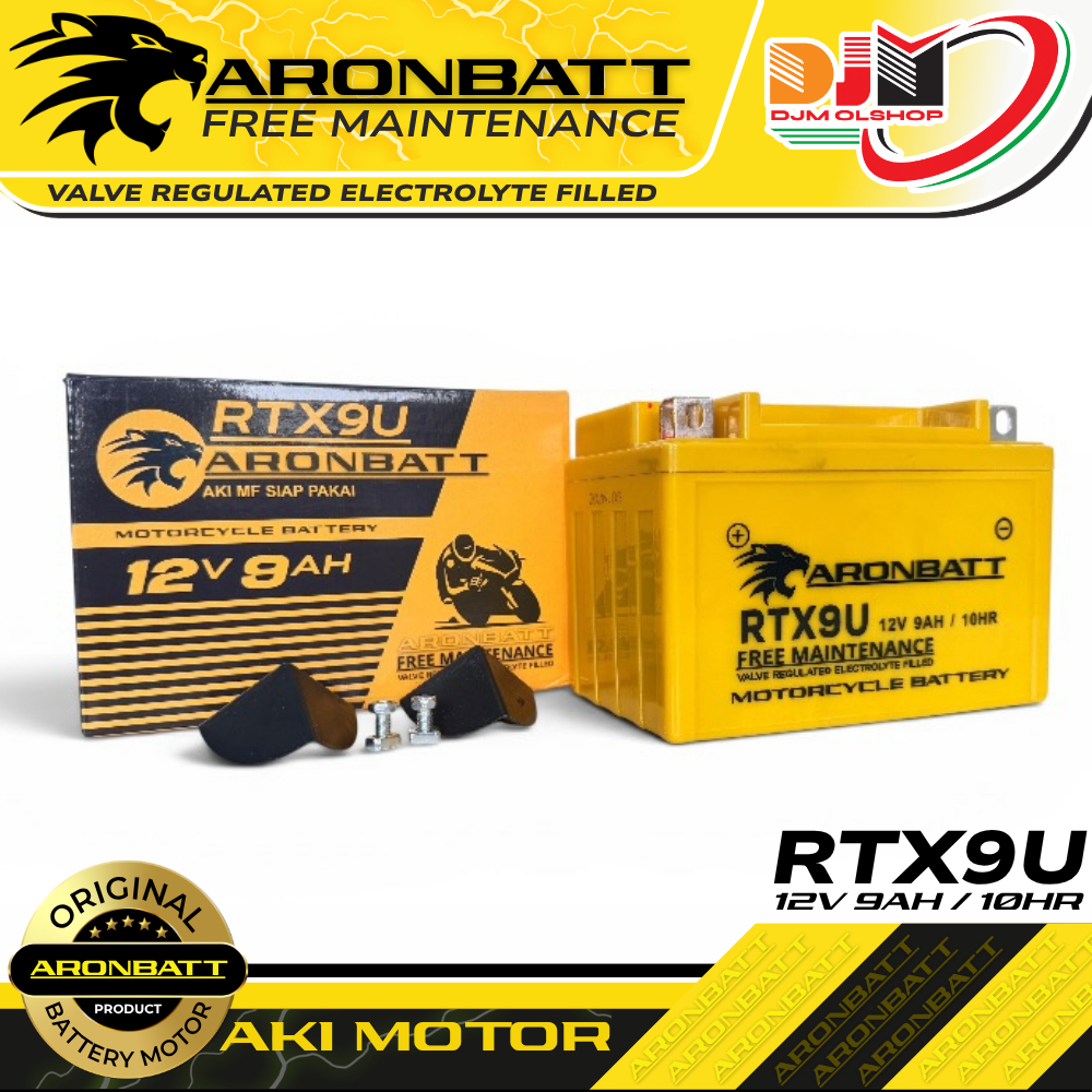 Aki Kering Motor NINJA 250 Karbu NINJA 250 FI  12V 9Ah ARONBATT ( RTX9U ) ( YTX9-BS / GTX9-BS / MTX9 )