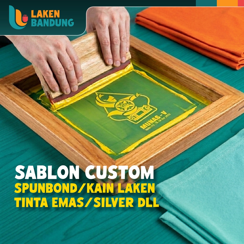 Jasa Sablon Tambahan Semua Jenis Tas Spunbond / Kain / Laken CUSTOM/ Tinta Emas/Silver