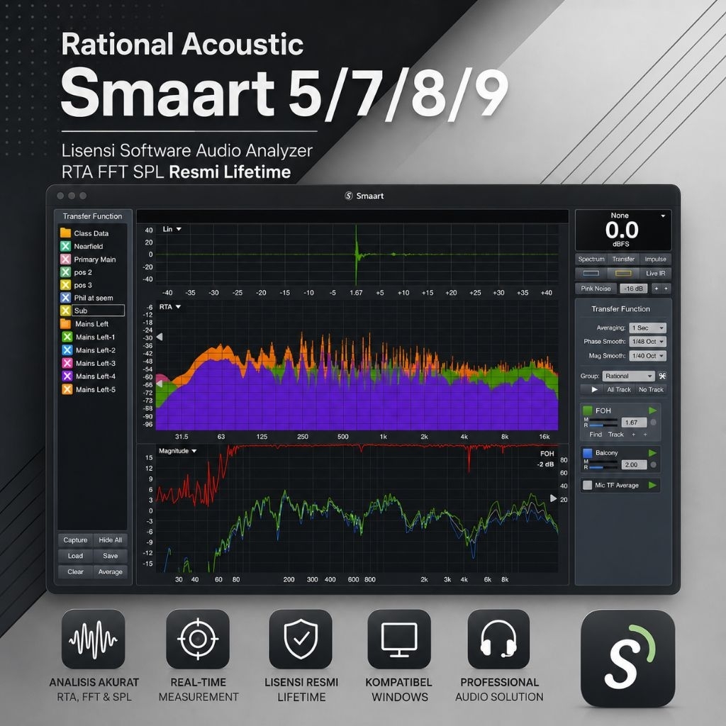 Jual Rational Acoustic Smart Smaart 5/7/8/9 – Lisensi Software Audio ...