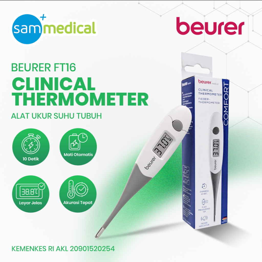 Jual Beurer Clinical Thermometer FT16/Termometer Klinis Instan | Untuk ...