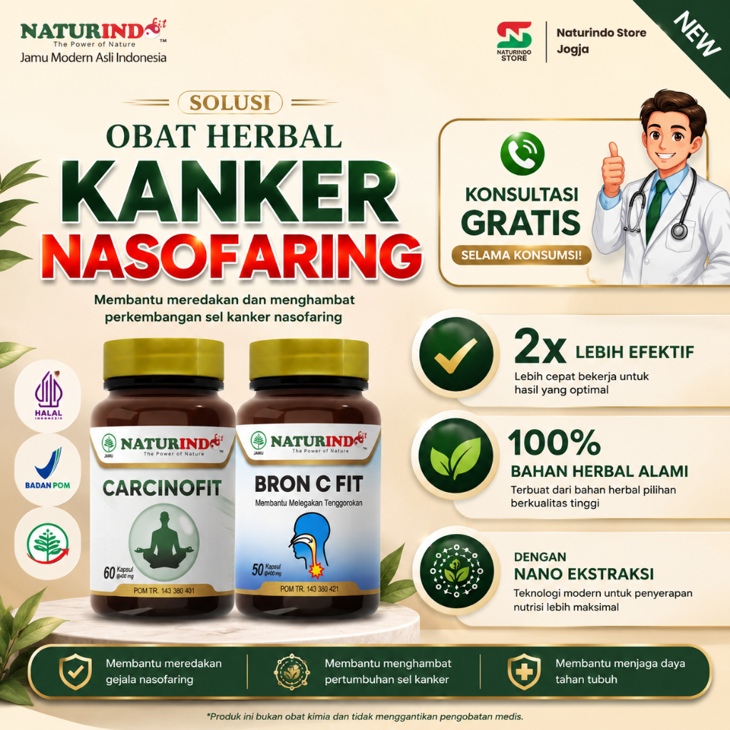 Obat Kanker Nasofaring Stadium 1-4 Tumor Benjolan Leher Bengkak Nyeri Tenggorokan