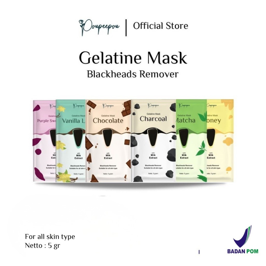 Poupeepou BPOM Masker Komedo Gelatin Masker Organik