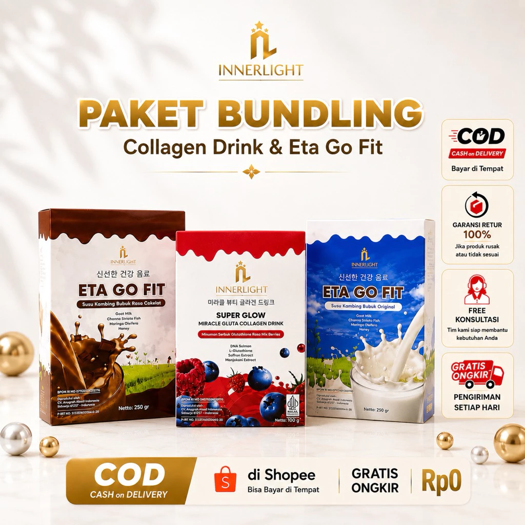Paket Bundling Innerlight Collagen Drink DNA Salmon dan Susu Eta Go Fit