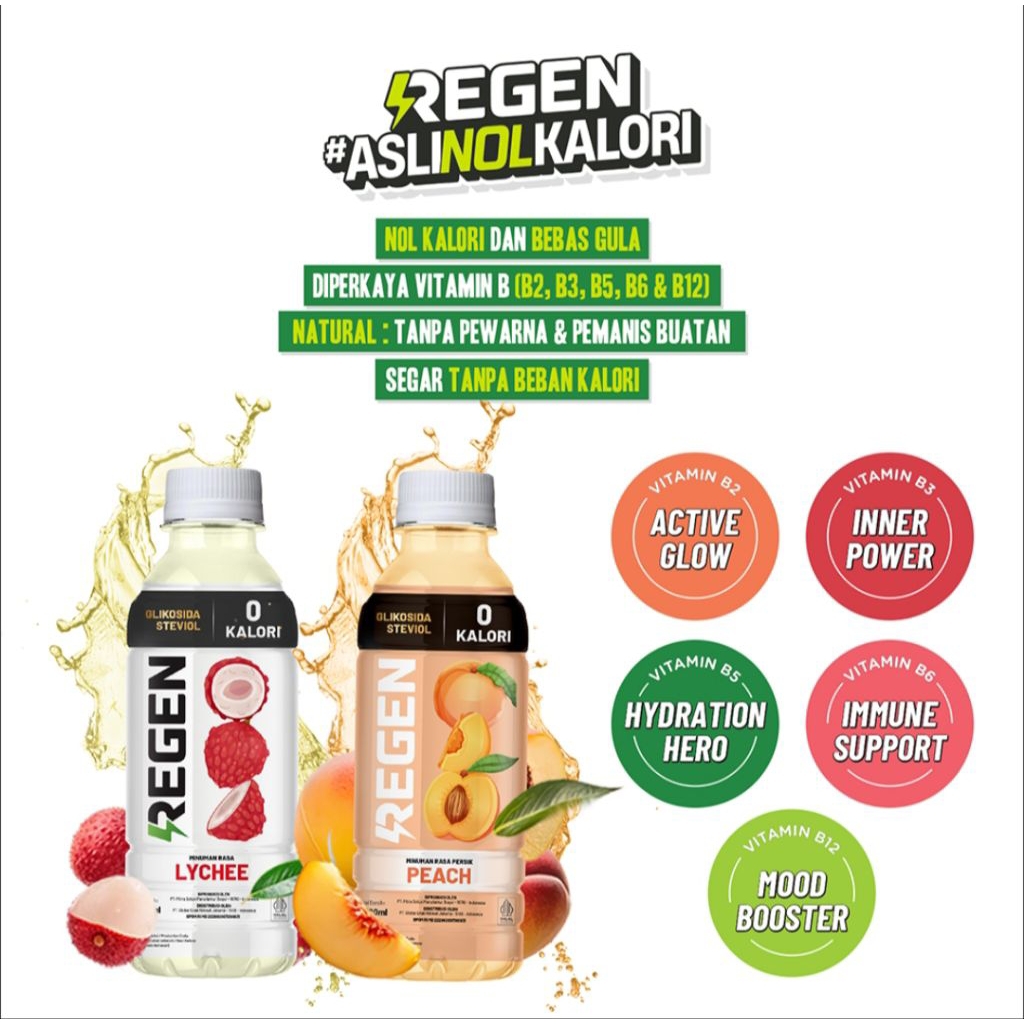 Jual Regen Minuman Sehat Bebas Gula 0 Kalori Botol 450 ml 450 ml Rasa ...