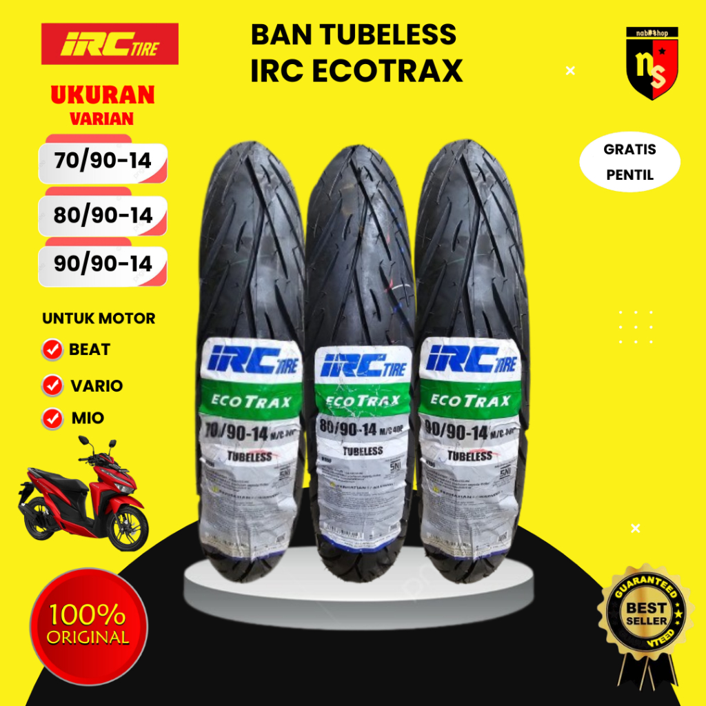 Jual Ban IRC ECOTRAX NR96 90 90 80 90 70 90 Ring 14 Motor Beat Vario ...