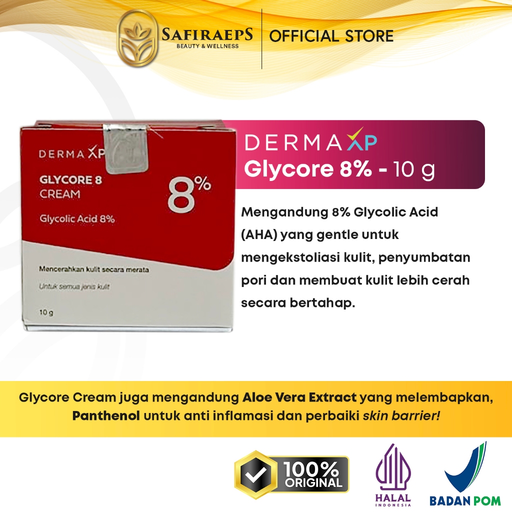 Jual DERMA XP Glycore 8% Cream 10gr - Glycolic Acid Membantu ...