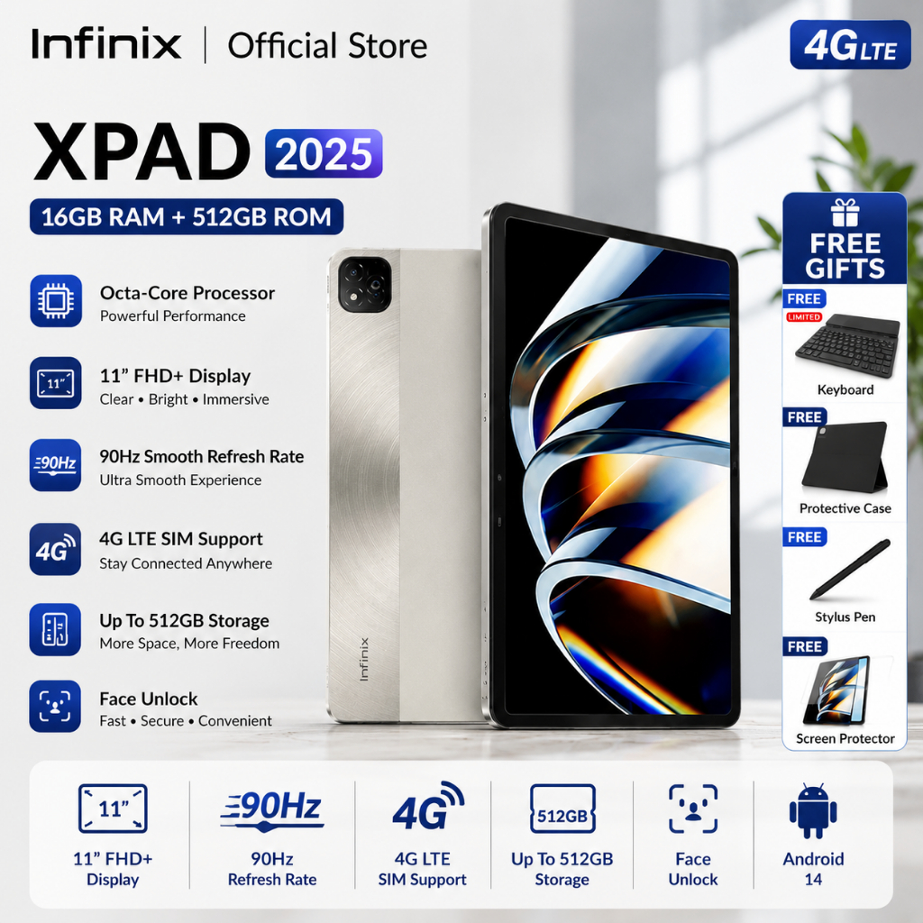 Jual (COD) Infinix XPad 16GB+512GB LTE | Tab Tablet 11