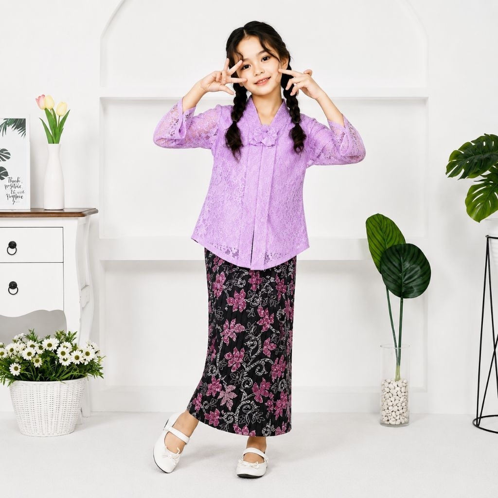 Jual kebaya anak premium rok panjang 9- 12 tahun | Shopee Indonesia