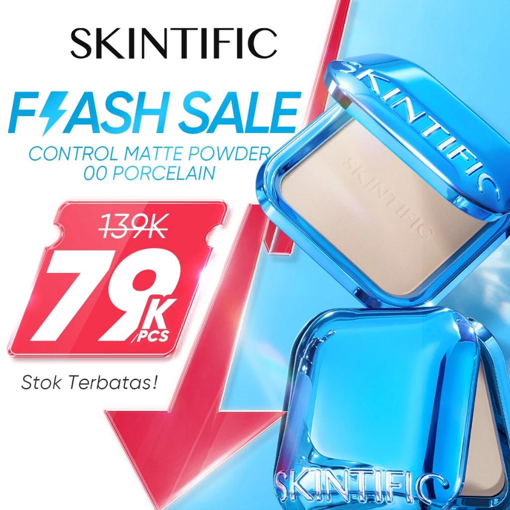 Skintific 2-In-1 Matte Powder Foundation Oil Control