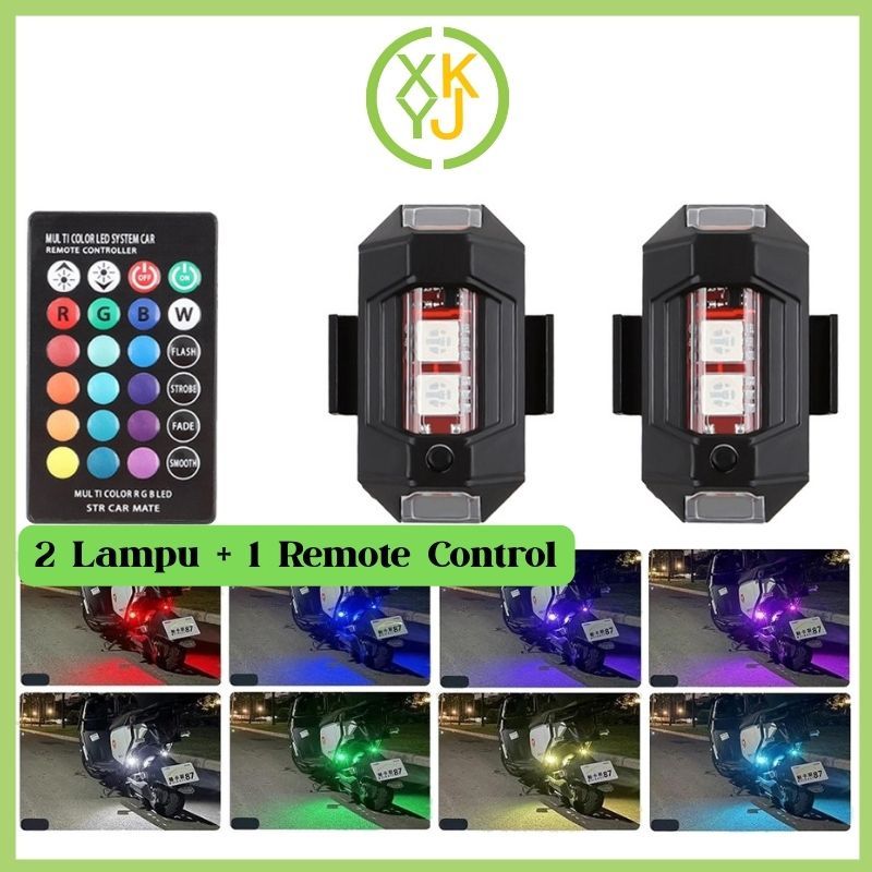 Jual XYKJ Lampu LED Motor Tujuh Warna Kedip Pesawat RGB Strobo ...