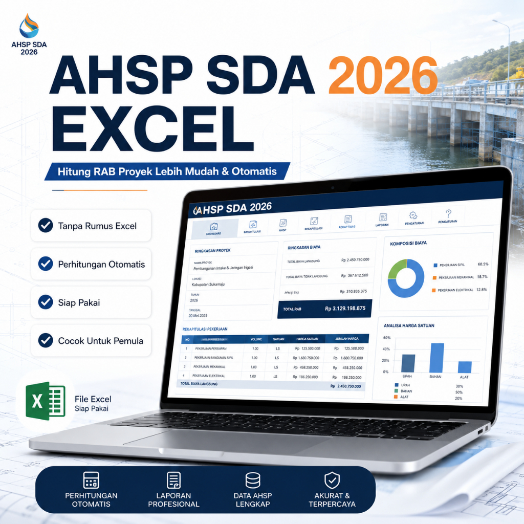 Jual AHSP SDA 2026 Excel - Hitung RAB Sumber Daya Air Otomatis ...