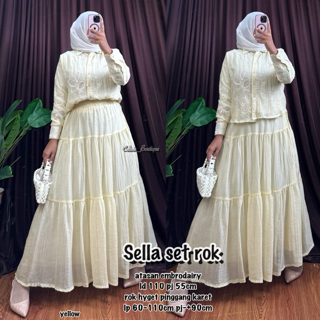 Jual SET ROK TENCEL EMBROIDERY PREMIUM ONE SET BAJU LEBARAN TERBARU ...