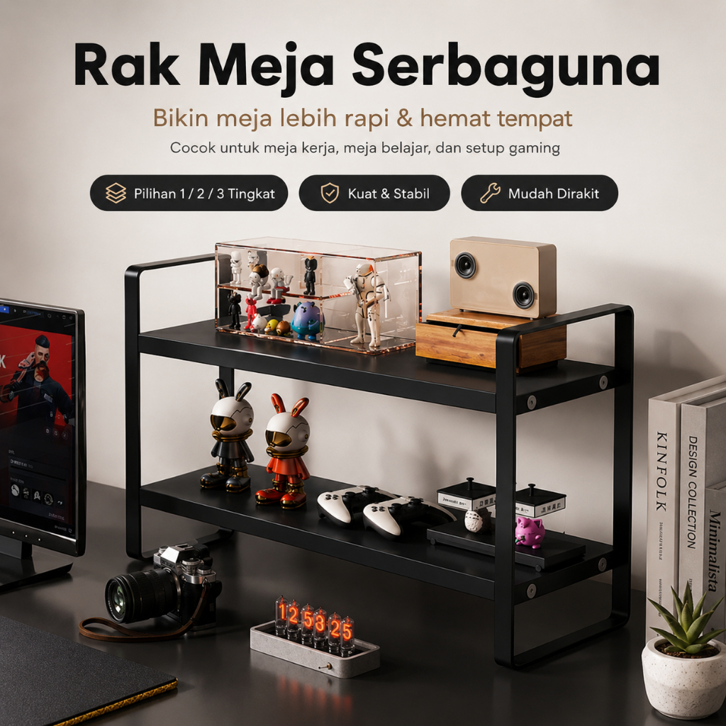 Jual Rak Desktop Storage Rak Buku Minimalis Rak Serbaguna Desktop Rak ...