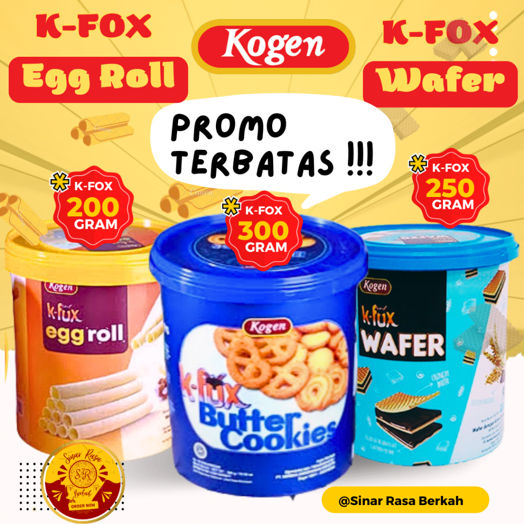 Jual Kogen K Fox Butter Cookies 300gr, K Fox Wafer 250gr | Shopee Indonesia