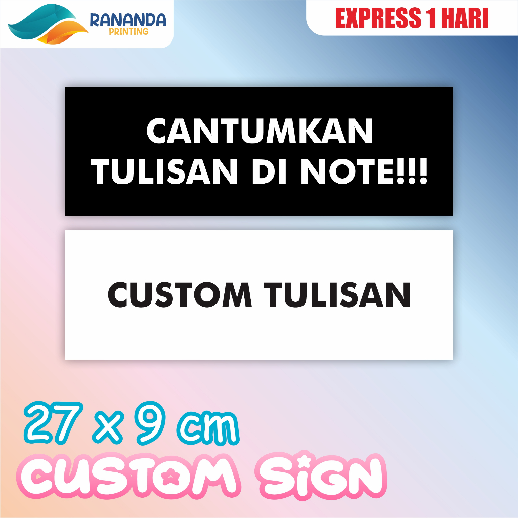 Jual 27 x 9 cm / PAPAN AKRILIK CUSTOM / TANDA SIGN / TULISAN ACRYLIC ...
