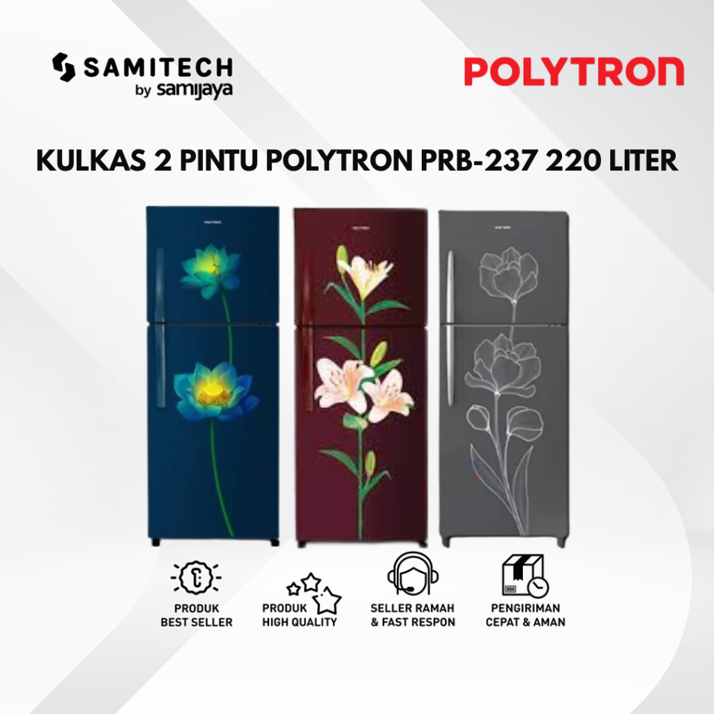 Jual KULKAS 2 PINTU POLYTRON PRB-237 / PRB 237 KAPASITAS 220 LITER ...