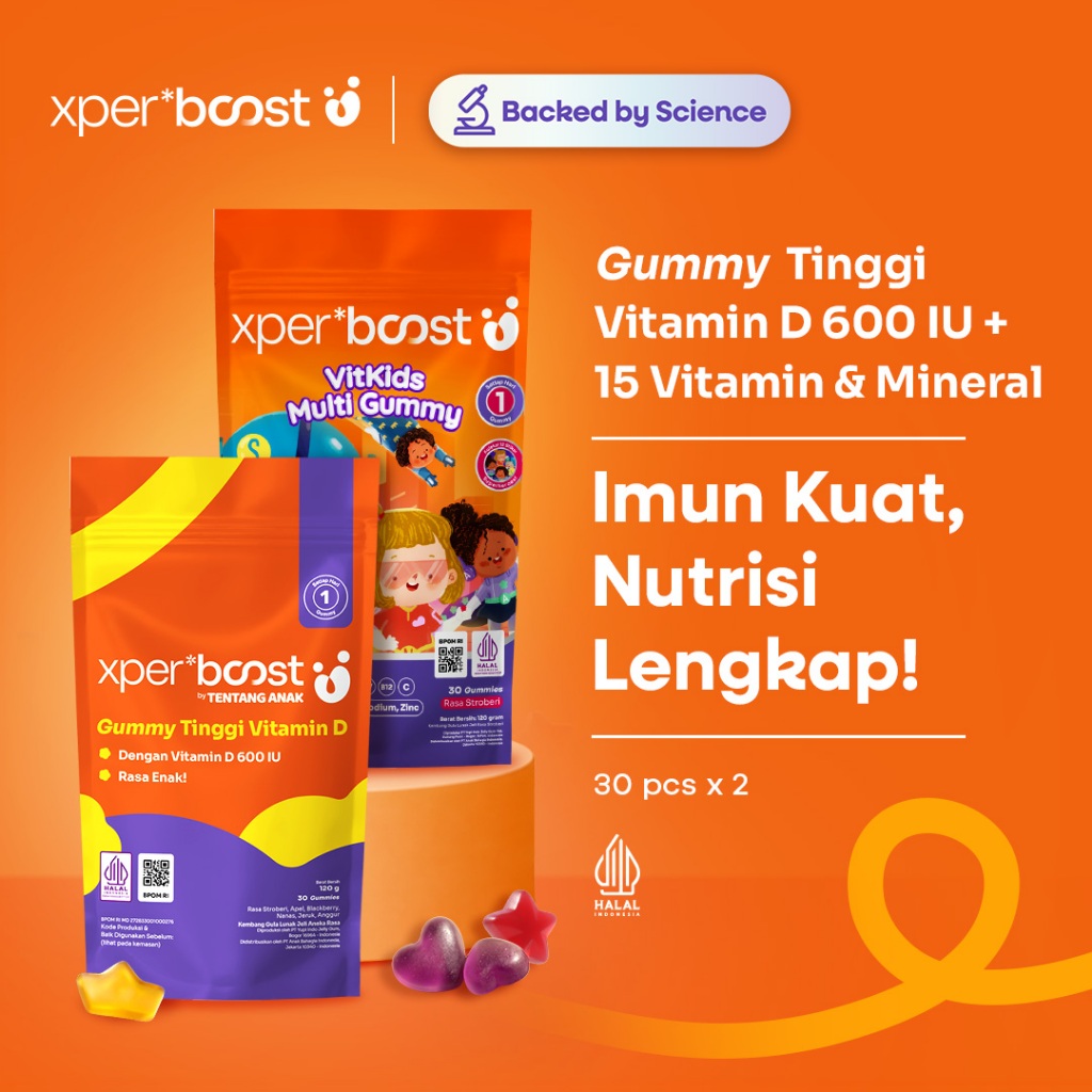 Jual Expert Boost - Vitamin D 600IU 30 Gummy + Vitkids Multi Gummy ...