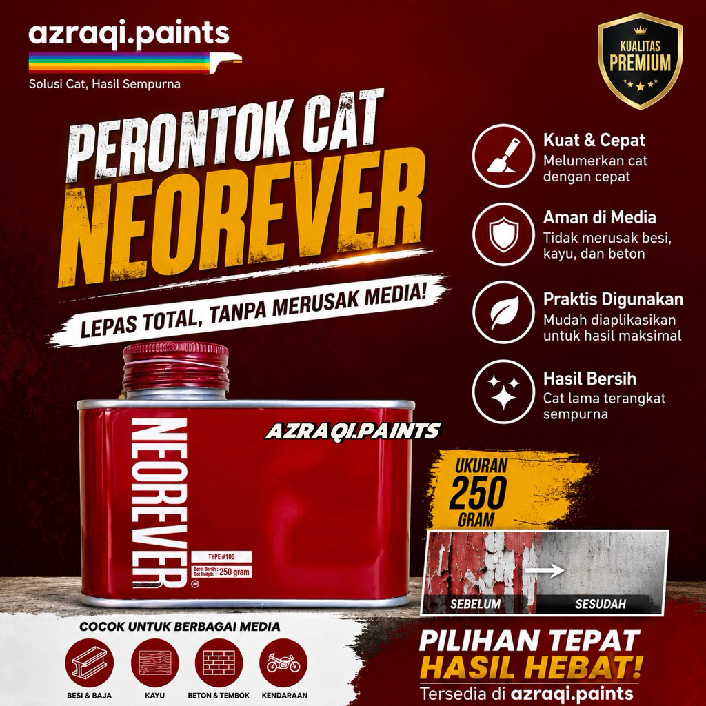 Jual PERONTOK CAT TEMBOK BESI KAYU NEOREVER ( 250 GRAM ) - PAINT ...