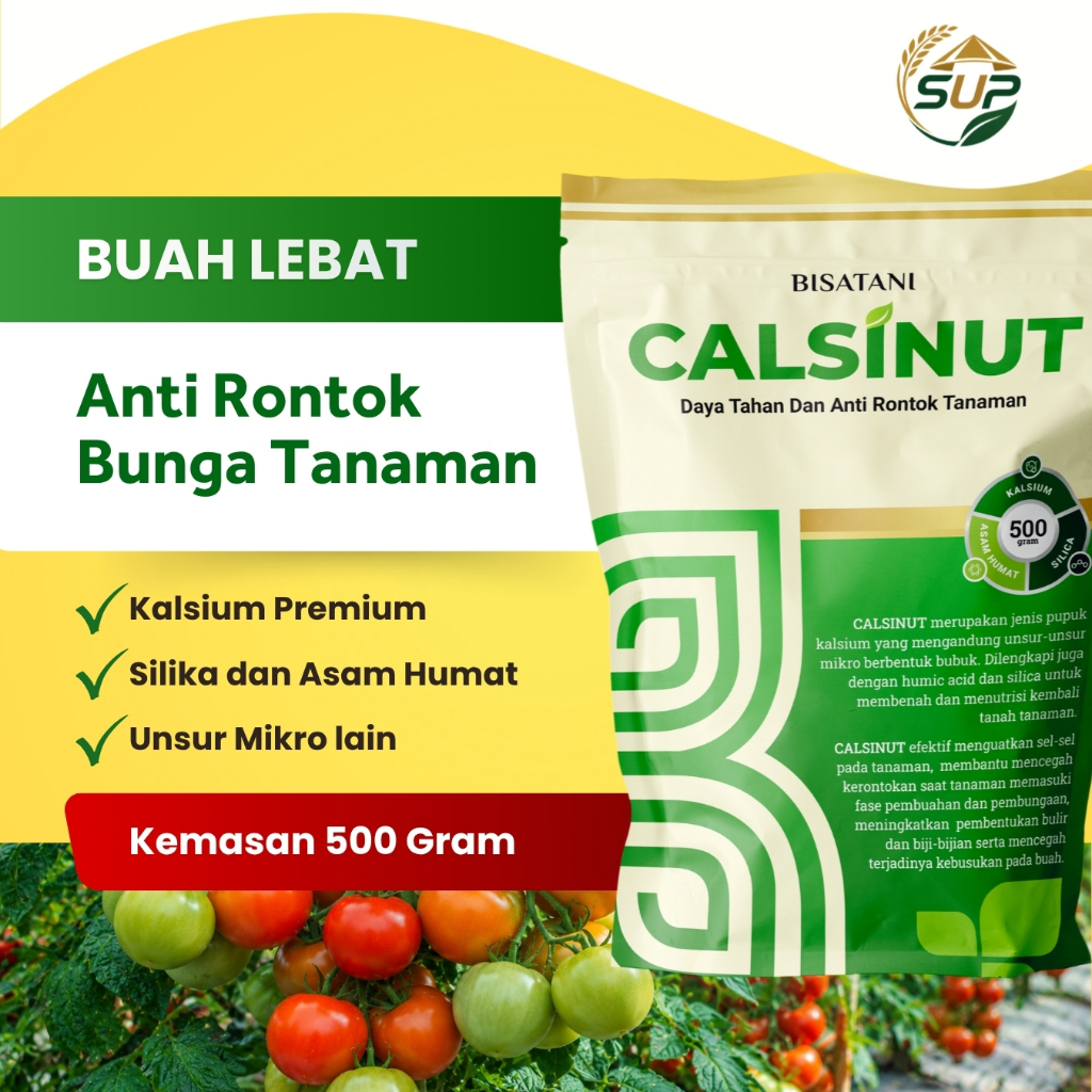 [TERUJI] Pupuk Pelebat Buah Anti Rontok Bunga Kalsium Magnesium Silika 500gr Untuk Cabai Tomat Melon Bawang Boron