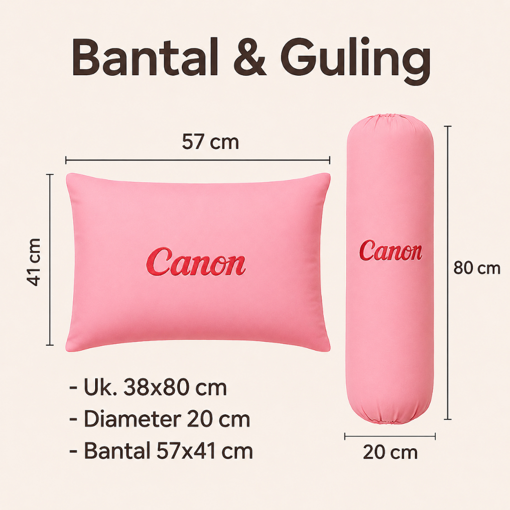 Jual Bantal Guling Canon Pink – Bantal 57×41 cm & Guling 38×80 cm ...