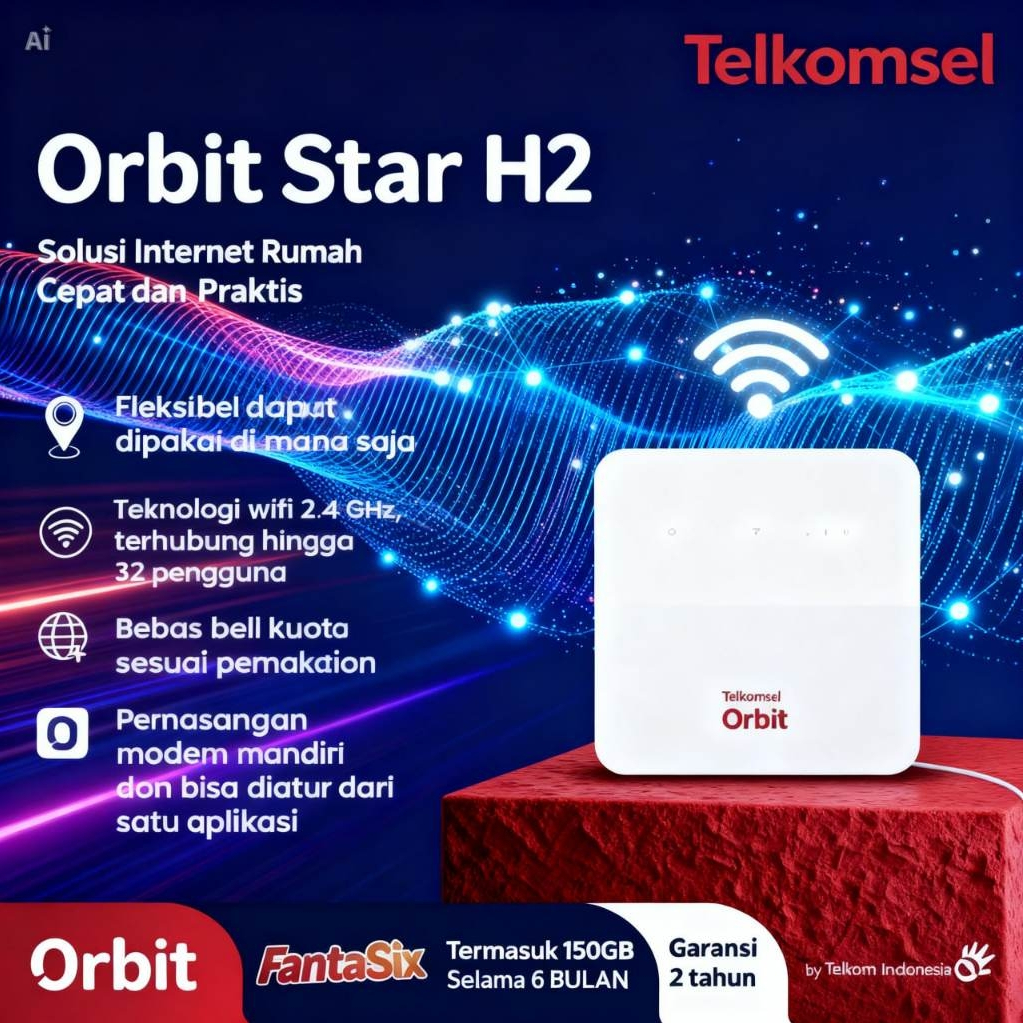 Modem Router Wifi 4G+ Orbit Telkomsel Gratis 150GB+Support Antena External |Free Ongkir|Termurah