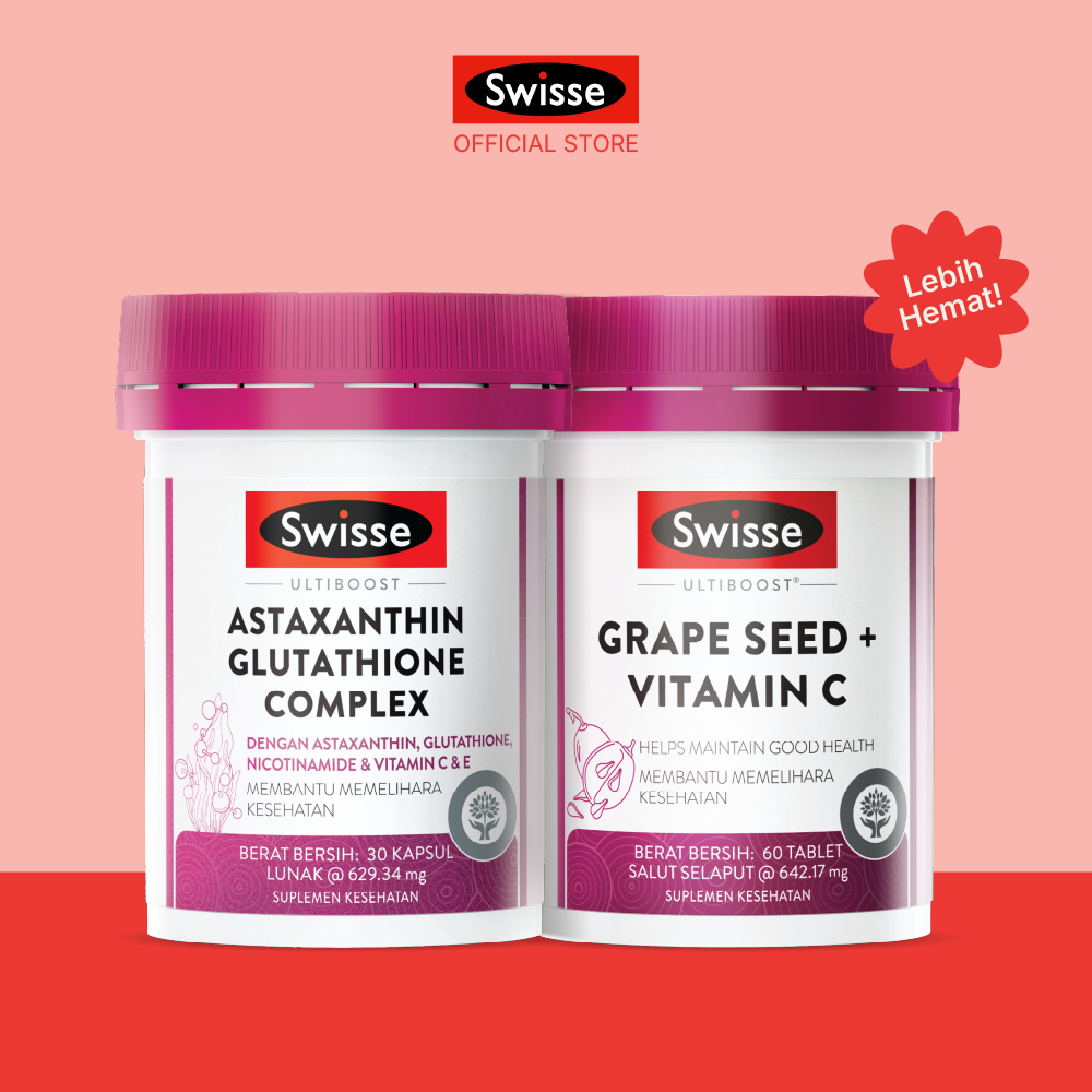 astaxanthin glutathione complex Jual Bundling Swisse Ultiboost 30s + Swisse Ultiboost Grape Seed Vitamin C 60s Glutathione Face & Body تونر للبشرة المرهقة Размер:10 mg