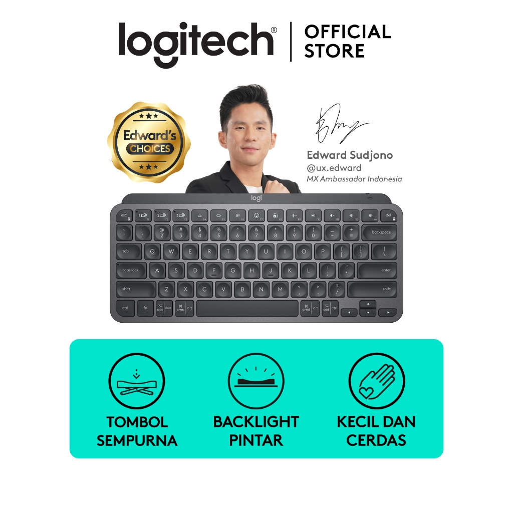 Logitech MX Keys Mini Keyboard Wireless Bluetooth Minimalist Backlit Illuminated for Power Users Windows, Mac, iOS, Linux & Android - Graphite