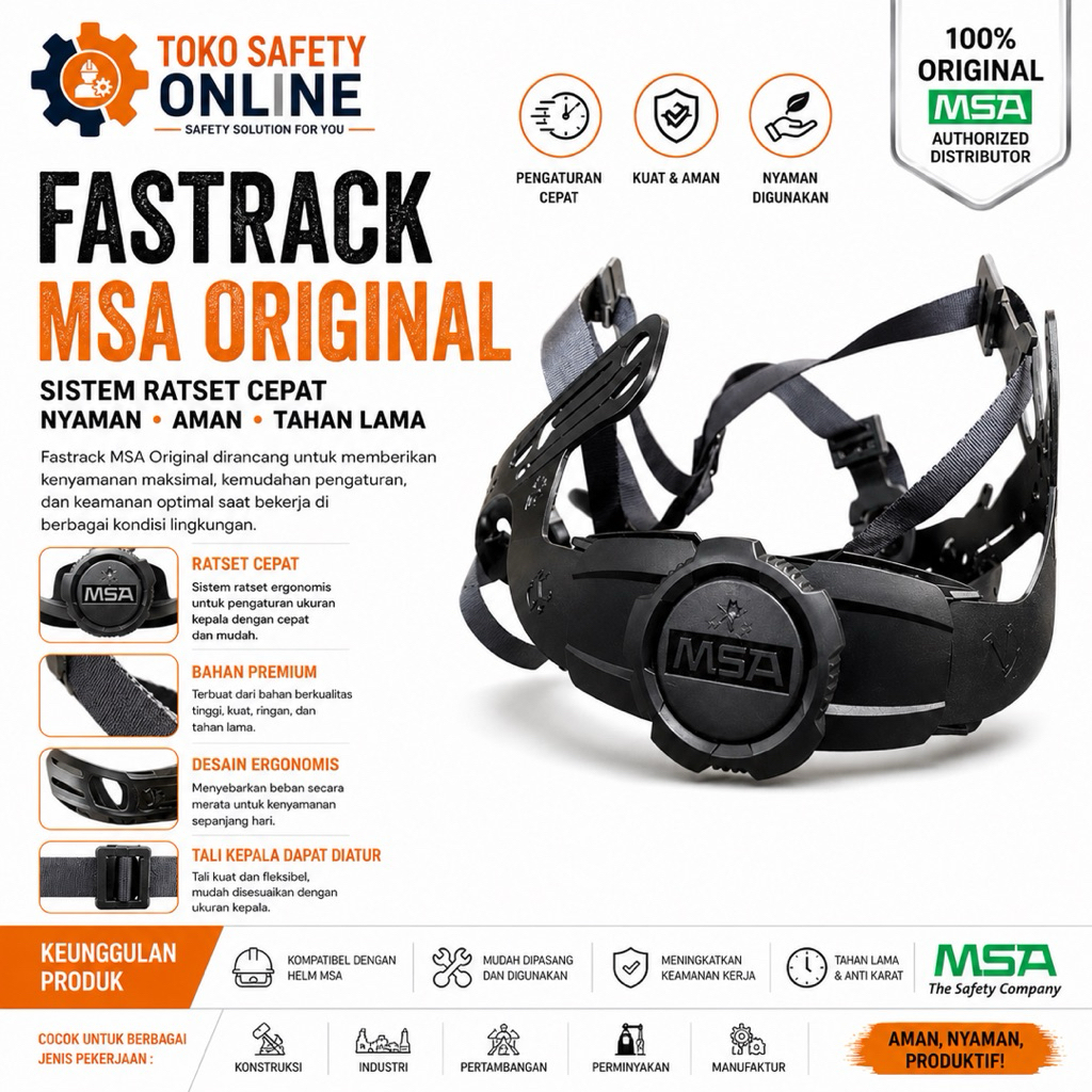 Jual Fastrack MSA Original USA - Inner Fastrack Helm Safety - Inner ...