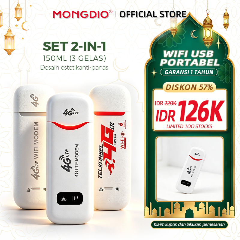 Mongdio LTE 4G USB Modem Portable WiFi Hotspot Router Up to 300Mbps Portable Plug & Play USB-Powered Support All Operator